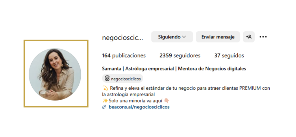 Imagen de perfil de instagram